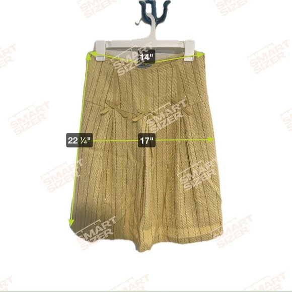 Mac & Jac Womens Yellow A-Line Tweed Skirt Size 6 Bow Accents - Picture 6 of 10